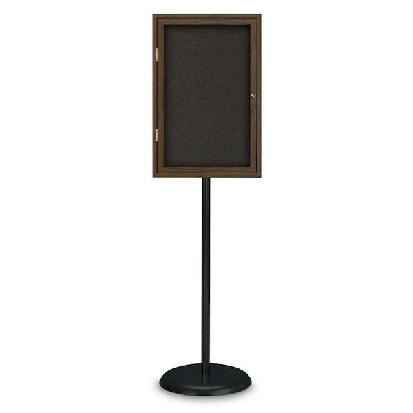 Corkboard, Double Door, Radius Frame, 60x36", Black/Buff